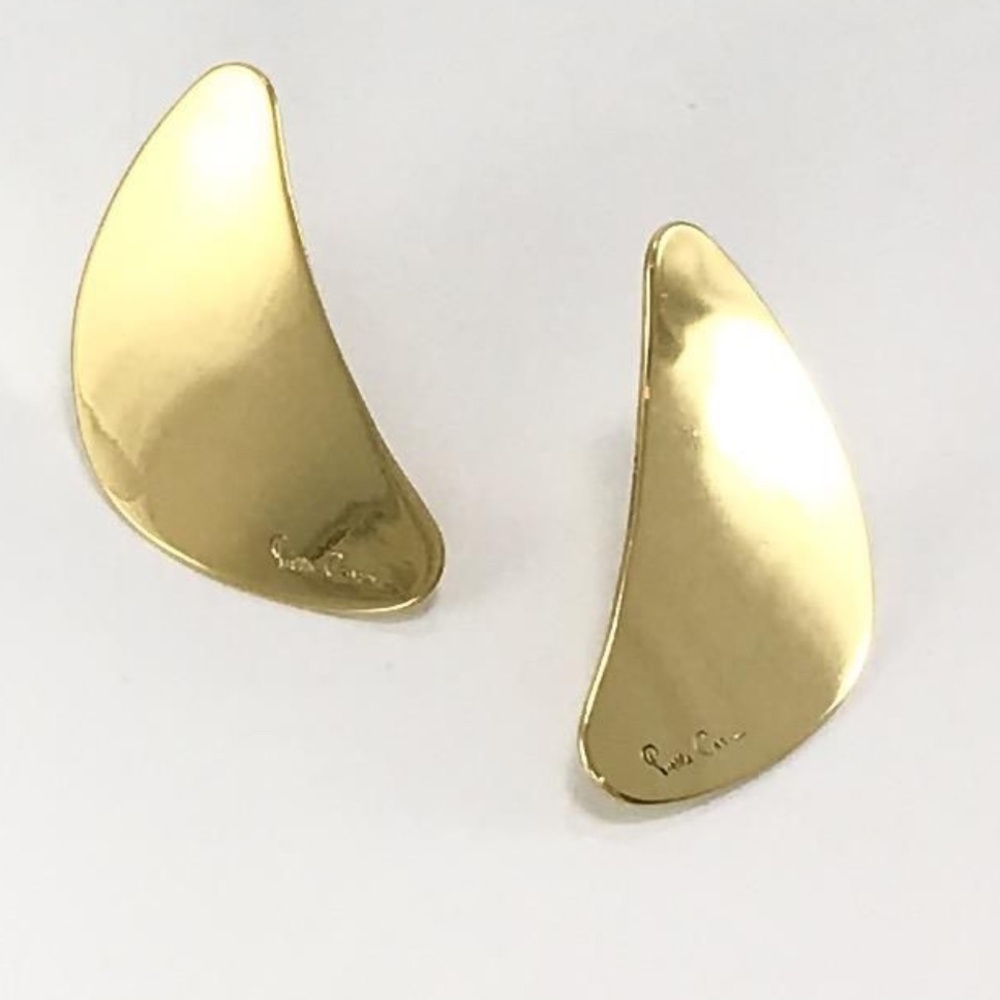 Vintage Pierre Cardin Gold-Tone‎ Sculptural Earrings